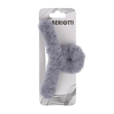 Краб для волос с мехом, BERIOTTI 11 см, 6 цветов /12