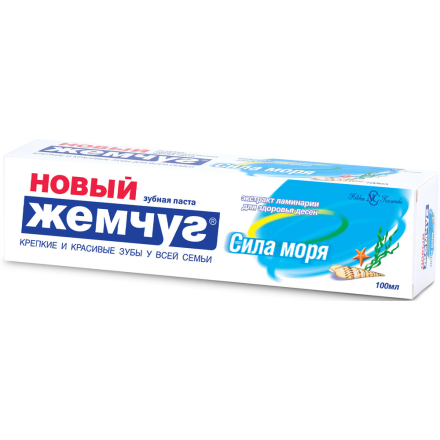 Зубная паста НОВЫЙ ЖЕМЧУГ 100мл сила моря  пласт /40