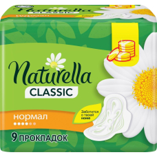 Прокладки NATURELLA Classic с крылышк Camomile Normal Single(4капли №2)9шт/24