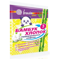 Салфетки РУСАЛОЧКА 5 шт перфор бамбук и хлопок ИНСУЛА /20