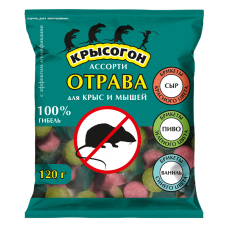 Средство родентицидное "ЭФА-ПРОФИ" (КРЫСОГОН) брикеты АССОРТИ: сыр, пиво, ваниль 120г/20