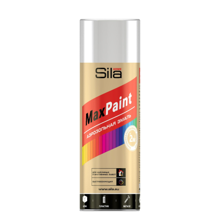 Эмаль аэрозольная Sila HOME Max Paint БЕЛЫЙ ГЛЯНЦЕВЫЙ RAL9003 520мл/12