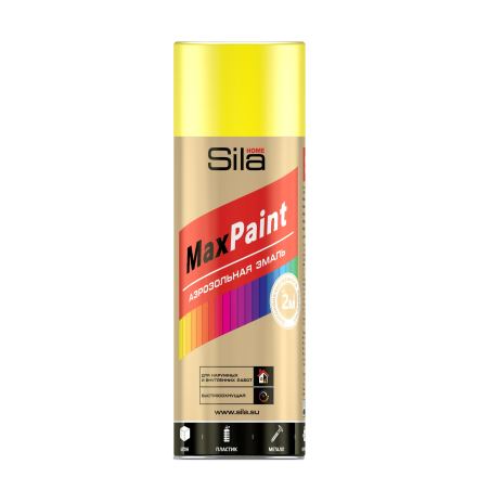 Эмаль аэрозольная Sila HOME Max Paint ЖЕЛТЫЙ RAL1018 520мл/12