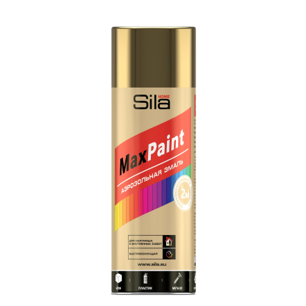 Эмаль аэрозольная Sila HOME Max Paint с мет.эфф.,ЗОЛОТОЙ МЕТ 520мл/12