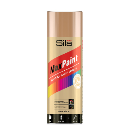 Эмаль аэрозольная Sila HOME Max Paint с мет.эфф.,ЛАТУНЬ МЕТ 520мл/12