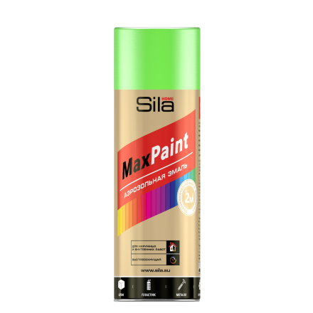 Эмаль аэрозольная Sila HOME Max Paint флуоресцентная ЗЕЛЕНЫЙ 520мл/12